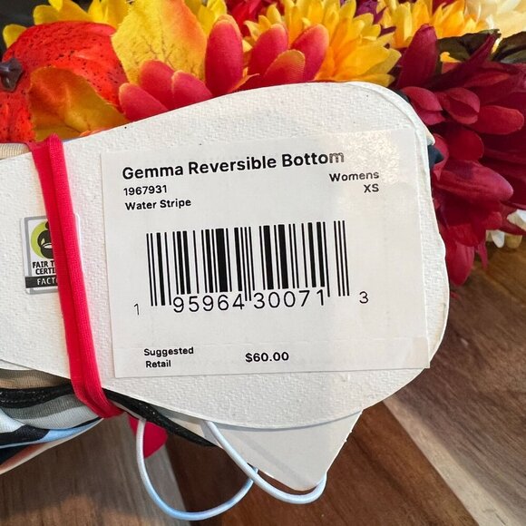 PrAna Womens Gemma Reversible Swim Bottom XTRA-SMALL in Water Stripe - Picture 5 of 5